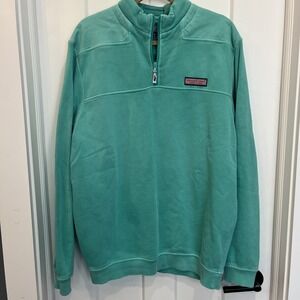 Vineyard Vines 1/4 Zip Pullover Mens Sz M Sankaty Performance Long Sleeve Green